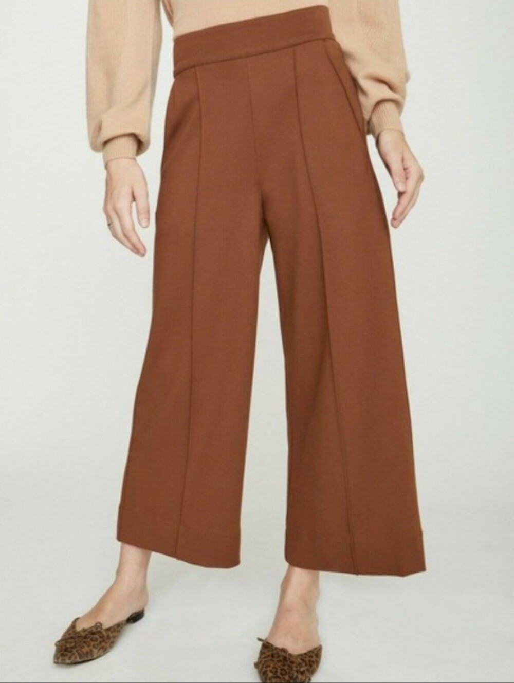 Brochu Walker Rhodes Wide Leg Cropped Trousers In Sienna